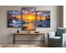 Sonnenuntergang über der felsigen Küste Triptychon 70x120 cm malen nach zahlen