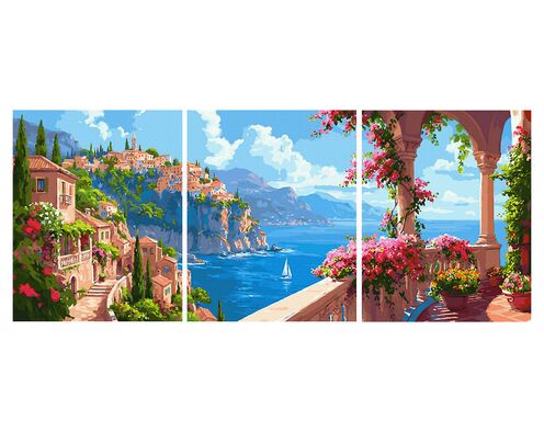 Farbenfrohe italienische Hügel 50x120 cm