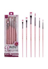 Set mit 6 Künstlerpinseln für Acryl und Aquarell, synthetisches Haar