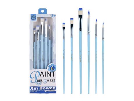 Set mit 6 Künstlerpinseln für Acryl und Aquarell, synthetisches Haar künstlerbedarf Set mit 6 Künstlerpinseln für Acryl und Aquarell, synthetisches Haar künstlerbedarf