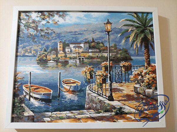 Boote am Pier 40x50cm