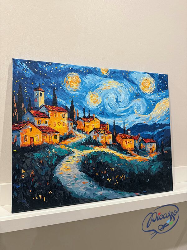 Dorf im Traum der Sterne 40x50 cm