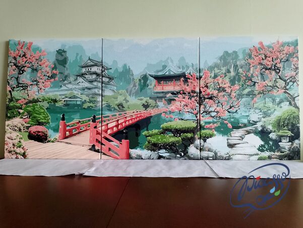 Nebliger japanischer Garten 50x120cm